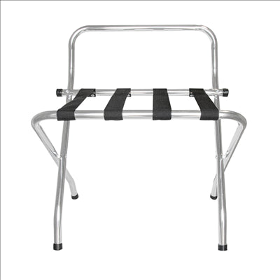 POSE VALISES PLIABLE AVEC DOSSIER 'ARROW'  62x50x69 CM CHROME ACIER (1 UNITÉ)