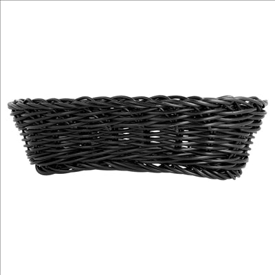 CORBEILLES SIMILAIRE OSIER ALLONGÉES  23x9x8 CM NOIR PP (12 UNITÉS)