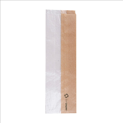 SACHETS POUR SANDWICHES AVEC FENÊTRE ECO 'CORNER WINDOW' 40 G/M2 9+5,5x30 CM NATUREL PARCH.INGRAISSABLE (250 UNITÉS)