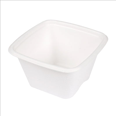 PETITS POTS 'BIONIC' 130 ML 7,7x7,7x4,6 CM BLANC BAGASSE (600 UNITÉS)