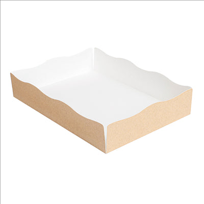 PLATEAUX + COUVERCLE 'THEPACK' 240 G/M2 23x17x4,5 CM NATUREL CARTON ONDULÉ NANO-MICRO (200 UNITÉS)