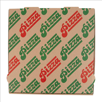 BOÎTES PIZZA 'THEPACK' 330 G/M2 26x26x3,8 CM NATUREL CARTON ONDULÉ MICROCANAL (100 UNITÉS)