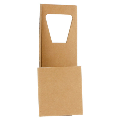 PORTE-GOBELETS, 2 GOBELETS  300 G/M2 18x8x24 CM NATUREL CARTON ONDULÉ MICROCANAL (200 UNITÉS)