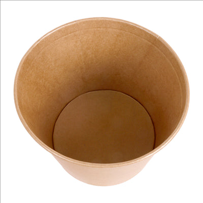 CONTAINERS POULET + COUVERCLES 4500 ML 337 + 18PE G/M2 Ø 21,6/16x16,6 CM NATUREL KRAFT (120 UNITÉS)