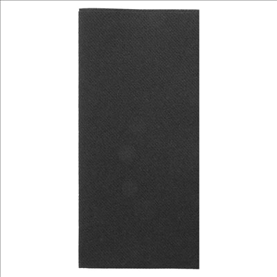 SERVIETTES PLIAGE 1/8  55 G/M2 40x40 CM NOIR AIRLAID (700 UNITÉS)