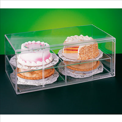 PRÉSENTOIR PÂTISSERIE ALLONGÉ 2 NIVEAUX  64x33x25,5 CM TRANSPARENT ACRYLIQUE (1 UNITÉ)