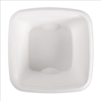 PETITS POTS 'BIONIC' 100 ML 7,7x7,7x3,7 CM BLANC BAGASSE (600 UNITÉS)