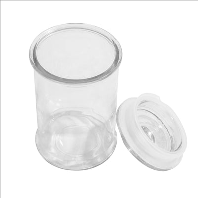 POT POUR STOCKER CYLINDRIQUE 650 ML Ø 10x18,3 CM TRANSPARENT VERRE (24 UNITÉS)