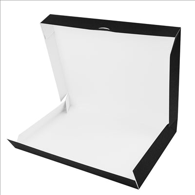 BOÎTES CATERING, PLATE 'THEPACK' 310 G/M2 32x42x6 CM NOIR CARTON ONDULÉ NANO-MICRO (100 UNITÉS)