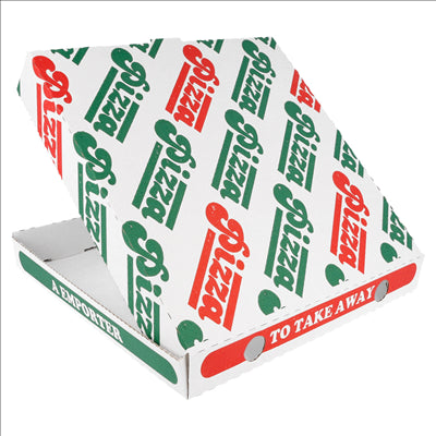 BOÎTES PIZZA MICROCANNELURE 100% VIERGE  340 G/M2 24x24x3 CM BLANC CARTON (100 UNITÉS)