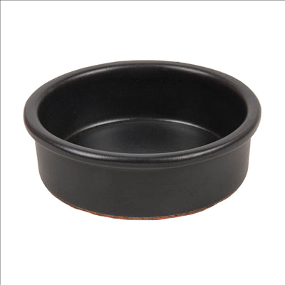 RÉCIPIENTS EN FAÏENCE POUR MISE EN BOUCHE 100 ML Ø8,95x2,9 CM NOIR CERAMIQUE (42 UNITÉS)