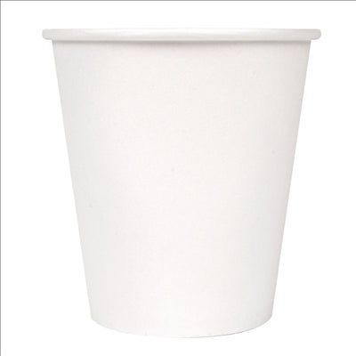 GOBELETS BOISSONS CHAUDES 1 PAROI 300 ML 300 + 18 PE G/M2 Ø9/6x9,5 CM BLANC CARTON (1000 UNITÉS)