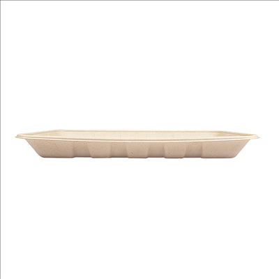 PLATEAUX 'BIONIC' 700 ML 26,8x16,7x2,6 CM NATUREL BAGASSE (400 UNITÉS)