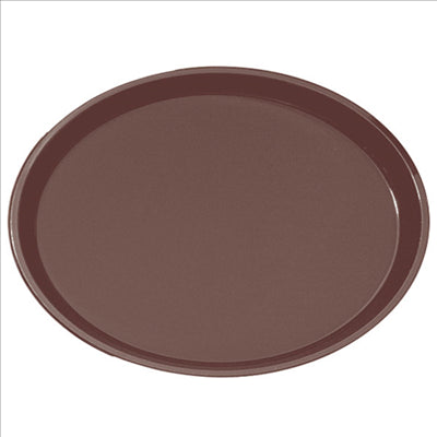 PLATEAU ANTI-DÉRAPANT OVALE  67x55,5 CM MARRON PP (1 UNITÉ)