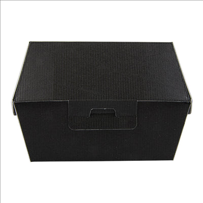 BOÎTES HAMBURGER 'THEPACK' 230 G/M2 14,4x13,6x9,2 CM (L+) NOIR CARTON ONDULÉ NANO-MICRO (500 UNITÉS)