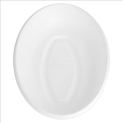 ASSIETTES OVALES 'BIONIC'  20,3x13,5x4 CM BLANC BAGASSE (300 UNITÉS)