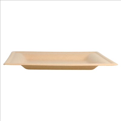 ASSIETTES CARRÉES 'BIONIC'  16x16x1 CM NATUREL BAGASSE (1000 UNITÉS)