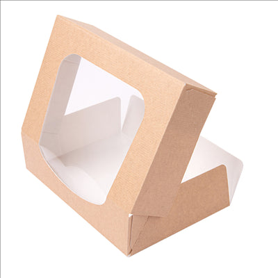 RÉCIPIENTS SUSHI+FÊNETRE 'THEPACK' 220 G/M2 + OPP 17,5x12x4,5 CM MARRON CARTON ONDULÉ NANO-MICRO (400 UNITÉS)