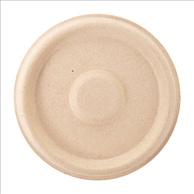 COUVERCLES POUR POTS 150.18 'BIONIC'  Ø 7,7x0,8 CM NATUREL BAGASSE (1000 UNITÉS)