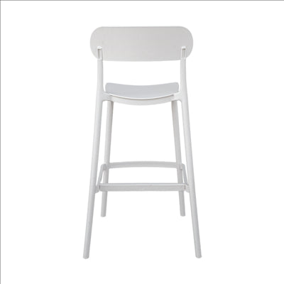 TABOURET HAUT AVEC DOSSIER 'SUPRA-TEK'  52x46x102 CM BLANC PP (4 UNITÉS)