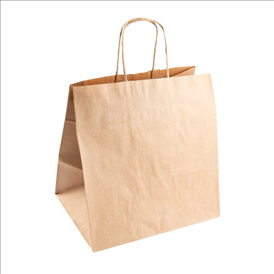 SACS SOS TRAITEUR AVEC ANSES  90 G/M2 26+20x27 CM NATUREL KRAFT (250 UNITÉS)