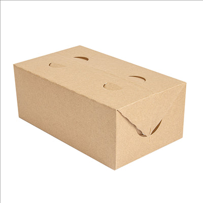 BOÎTES REPAS À EMPORTER 'THEPACK' 1 L 240 G/M2 11x18x7 CM NATUREL CARTON ONDULÉ NANO-MICRO (300 UNITÉS)