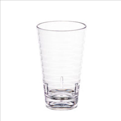 GOBELETS AVEC RELIEF 410 ML Ø 8,1/5,8x13,7 CM TRANSPARENT POLYCARBONATE (12 UNITÉS)