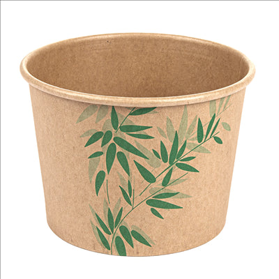 POTS 'FEEL GREEN' 500 ML 280 + 18 PE G/M2 Ø11x8,2 CM MARRON KRAFT (500 UNITÉS)