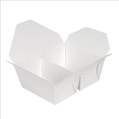 BOÎTES AMÉRICAINES 2 COMPART. 'THEPACK' 675 + 675 ML 230 + 12PP G/M2 15,2x12,1x6,5 CM BLANC CARTON ONDULÉ NANO-MICRO (300 UNITÉS)
