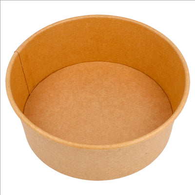 POTS SALADIERS 750 ML - 25 oz 300 + 18 PE G/M2 Ø 15/12,8x6 CM NATUREL KRAFT (300 UNITÉS)