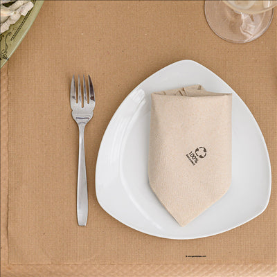 SERVIETTES ECOLABEL 2 PLIS  18 G/M2 33x33 CM NATUREL OUATE RECYCLÉE (2400 UNITÉS)