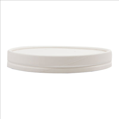 COUVERCLES POUR POTS 228.33 510 ML 560 G/M2 + PE Ø11,5 CM BLANC CARTON (500 UNITÉS)