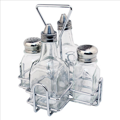 SET HUILIER 4 PIÈCES  16x14x17,6 CM ARGENTE INOX (1 UNITÉ)