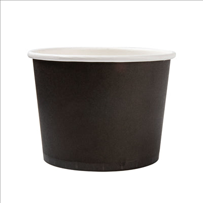 POTS 500 ML 280 + 18 PE G/M2 Ø11x8,2 CM NOIR CARTON (500 UNITÉS)