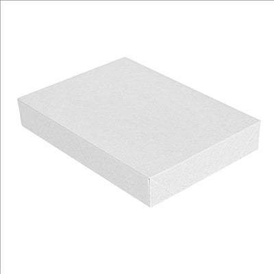 COUVERCLES SANS FENÊTRE POUR BOÎTES 254.77 'THEPACK' 250 G/M2 11x15x2 CM BLANC CARTON ONDULÉ NANO-MICRO (200 UNITÉS)