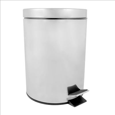 POUBELLE À PÉDALE AVEC RÉCEPTACLE INTÉRIEUR 5 L Ø 20,5x28 CM ARGENTE INOX (1 UNITÉ)