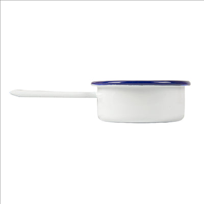 MINI SAUTOIRS 'ENAMELWARE' 100 ML 14,6x8x3 CM BLANC ACIER ÉMAILLÉ (6 UNITÉS)