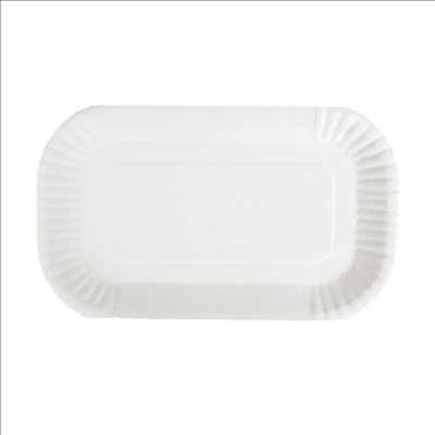 PLATEAUX  320 G/M2 23x15x2 CM BLANC CARTON (100 UNITÉS)