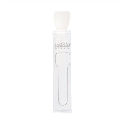 CUILLÈRES À GLACES EN SACHET 'PAPER CUTLERY' 960 G/M2 9,5 CM BLANC PAPIER (500 UNITÉS)