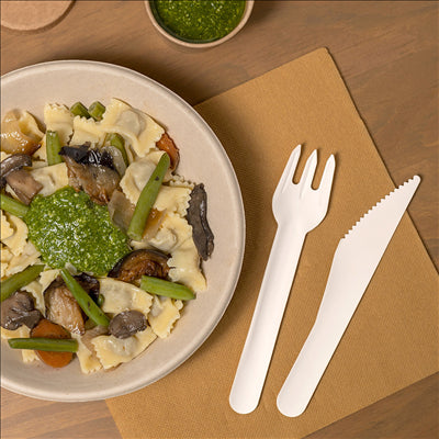 COUTEAUX 'PAPER CUTLERY' 960 G/M2 15,8 CM BLANC PAPIER (50 UNITÉS)