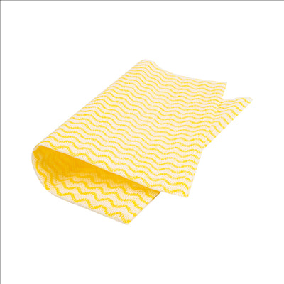 50 U. LAVETTES "PERFOKLEEN"  45 G/M2 36x42 CM JAUNE PALE VISCOSE (10 UNITÉS)