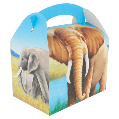 BOÎTES MENU ENFANT "ELEPHANTS"  320 G/M2 15,50x10,50x17,50 CM QUADRICHROMIE CARTON (300 UNITÉS)
