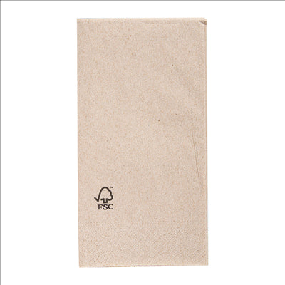 SERVIETTES ECOLABEL 2 PLIS P.1/8  18 G/M2 40x40 CM NATUREL OUATE RECYCLÉE (1800 UNITÉS)