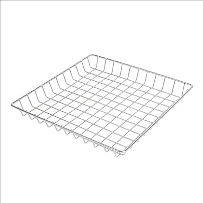 BASKET RECTANGULAIRE 'ARTINOX'  23x23x2,5 CM ARGENTE INOX (6 UNITÉS)