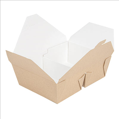 BOÎTES AMÉRICAINES 2 COMPART. 'THEPACK' 990 + 990 ML 240 + 12PP G/M2 19,6x14x6,2 CM NATUREL CARTON ONDULÉ NANO-MICRO (200 UNITÉS)
