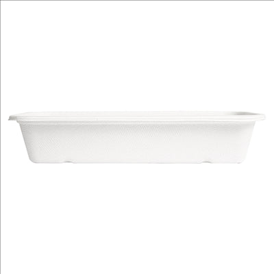 PLATEAUX 'BIONIC' 500 ML 22,5x9,6x4,3 CM BLANC BAGASSE (600 UNITÉS)