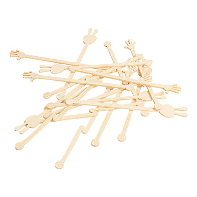 AGITATEURS ASSORTIES  14 CM NATUREL BAMBOU (100 UNITÉS)