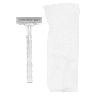 RASOIRS EN SACHET INDIVIDUEL  10 CM TRANSPARENT HDPE (100 UNITÉS)