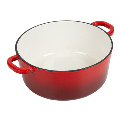 COCOTTE RONDE AVEC COUVERCLE 5,2 L Ø 26x11,5 CM ROUGE FER (2 UNITÉS)