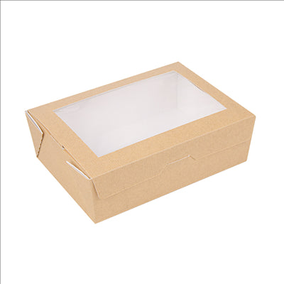 BOÎTES AVEC FENÊTRE 'THEPACK' 1000 ML 220 G/M2 + OPP 12x17x5,5 CM NATUREL CARTON ONDULÉ NANO-MICRO (200 UNITÉS)